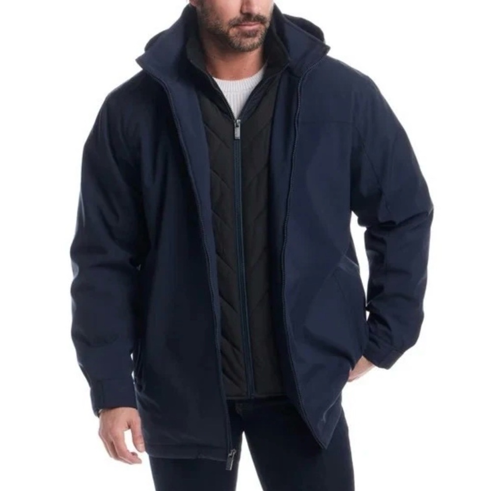 Weatherproof Stretch Tech Hooded Jacket Blue Wind… - image 2